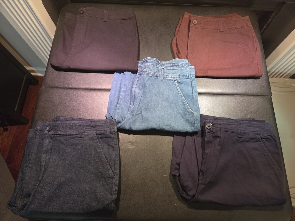 Set Of 5 White Stag Size 12 Bermuda Shorts Women's Light Weight Denim Black Blue